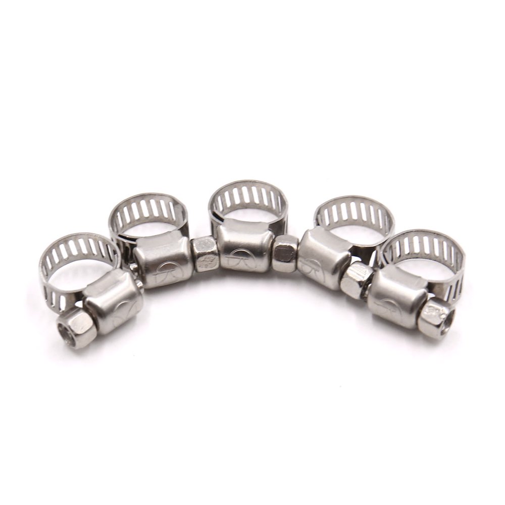 5Pcs Metal Adjustable Car Hose Clip Clamps Pipe Tube Tight Click 612mm