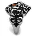 thumbnail image 4 of Luxe Jewelry Designs Men's Stainless Steel Lion Shaped Ring with Garnet Cubic Zirconia - Size 13, 4 of 4
