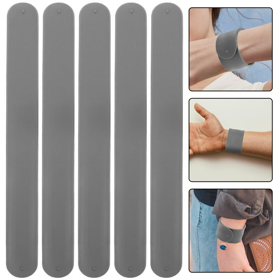 SOPOTUTU 10pcs Blank Soft Wristbands for DIY Projects with Silicone Material in Grey