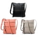 thumbnail image 1 of Bolso bandolera de mujer, bolsillo mediano con cremallera y correas ajustables, bolso de hombro de mujer de piel suaveGris claro+negro+rojo sandía, 1 of 5