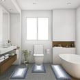 thumbnail image 6 of Ileading Bathroom Rugs Sets 3 Piece with Lid Cover Absorbent Microfiber Bathroom Shower Mat Set, Dark Gray, 6 of 10