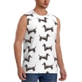 thumbnail image 3 of Salouo Dachshund Dog Puppy Pattern Men's Sleeveless T Shirts,Men's Regular-Fit Tank Top Sports Shirt for Men Sleeveless Tank Shirt -Medium, 3 of 6