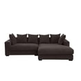 thumbnail image 3 of Devion Furniture Corduroy 3 Piece L-Shaped Sectional Sofa with Pillows, Brown, 3 of 10