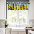 thumbnail image 3 of Rod Pocket Window Valances, Rustic Sunflower Kitchen Short Curtain Valance Windows Treatment Drapes, Yellow Floral Blooming Kitchen Curtains for Farmhouse Living Room Bedroom 54x18 Inch, 1 Panel, 3 of 5