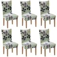 thumbnail image 1 of Printed Dining Chair Slipcovers Washable Softness Elastic Installation Chair Protector Banquet Chair Seat Cover for Hotel and Wedding Ceremony(Colour19,Set of 6), 1 of 7