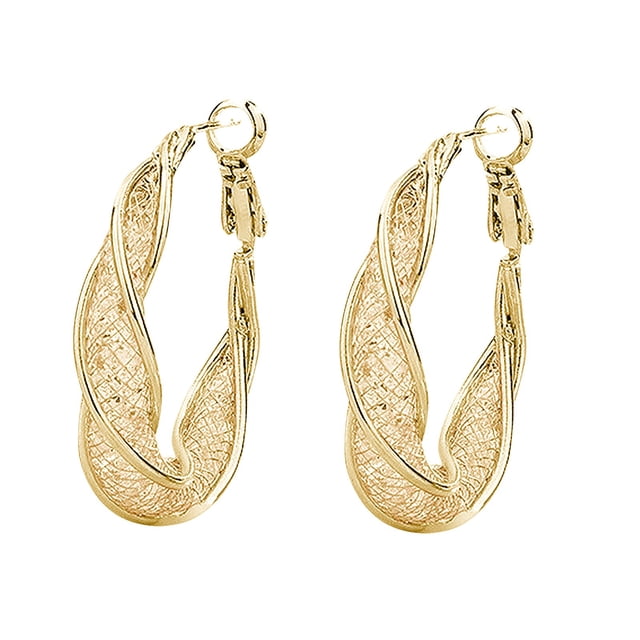 Exaggerated Contorted Hollow Earrings Advanced Sense Ear Loop Light Luxury Fashion Stud Personality