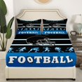 thumbnail image 3 of Football Bed Sheets Set ,American Football Sheet Set King,Black Blue White Sports Sheets,Rugby City Team Flat Fitted Sheet with 2 Pillowcases(Charlotte), 3 of 6