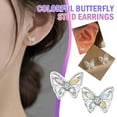 thumbnail image 5 of VIVIDCRAFT Symphony Sterling Silver Crystal Butterfly Stud Earrings, 5 of 9