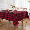 thumbnail image 2 of Christmas Table Cloths Rectangle Red and Black Buffalo Plaid Check Gingham Tablecloth - Oblong 60" X 84" Polyester Table Cover Reusable Water Resistant for Thanksgiving Holiday Decorations, 2 of 6
