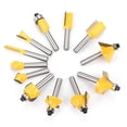 thumbnail image 4 of 12 piezas de acero al carbono amarillo carpintería fresado 1/4 "vástago ranurador broca, 4 of 8