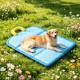 thumbnail image 3 of Pet Ice Pad Dog Mat, Waterproof Polyester Sleeping Pad, Non-Slip Breathable All Season Pet Bed Mat for Indoor Beds, Balconies and Living Spaces, Light Blue/Green, 3 of 5