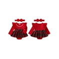 thumbnail image 2 of Gupgi Barboteuse-Robe d'Hiver pour Bébé Fille Tenue de Noël Combinaison à Carreaux Côtelée à Manches Longues pour Nourrisson Fille, 2 of 9