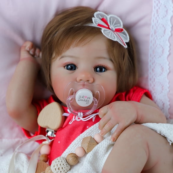 Realistic Newborn Baby Girl Doll 18 inch Soft Body Reborn Doll with Gift Set for Kids Age 3