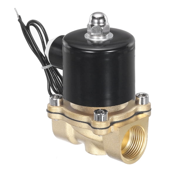 Brass Electric Solenoid Valve, 3/4" NPT 110V AC Air Valve Normally Closed Water Gas Fuel Diesel Oil