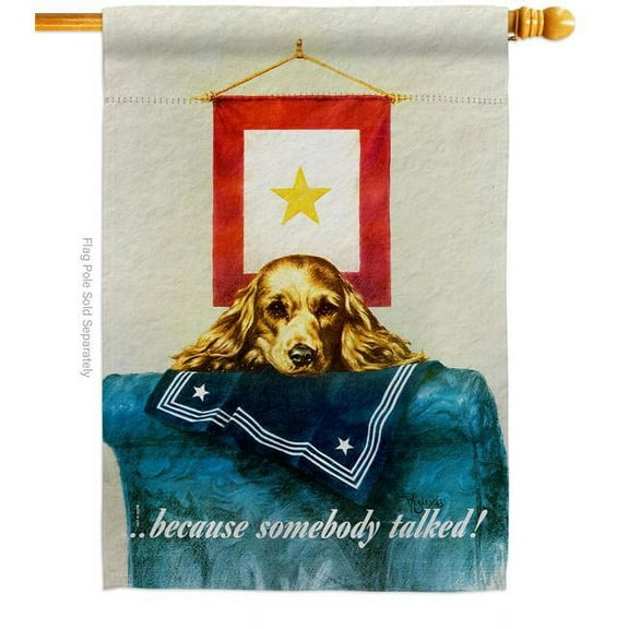 US Brotherhood 28 x 40 in. Because Somebody Talked House Flag with Armed Forces Veterans Double-Sided Decorative Vertical Flags Decoration Banner Garden Yard Gift
