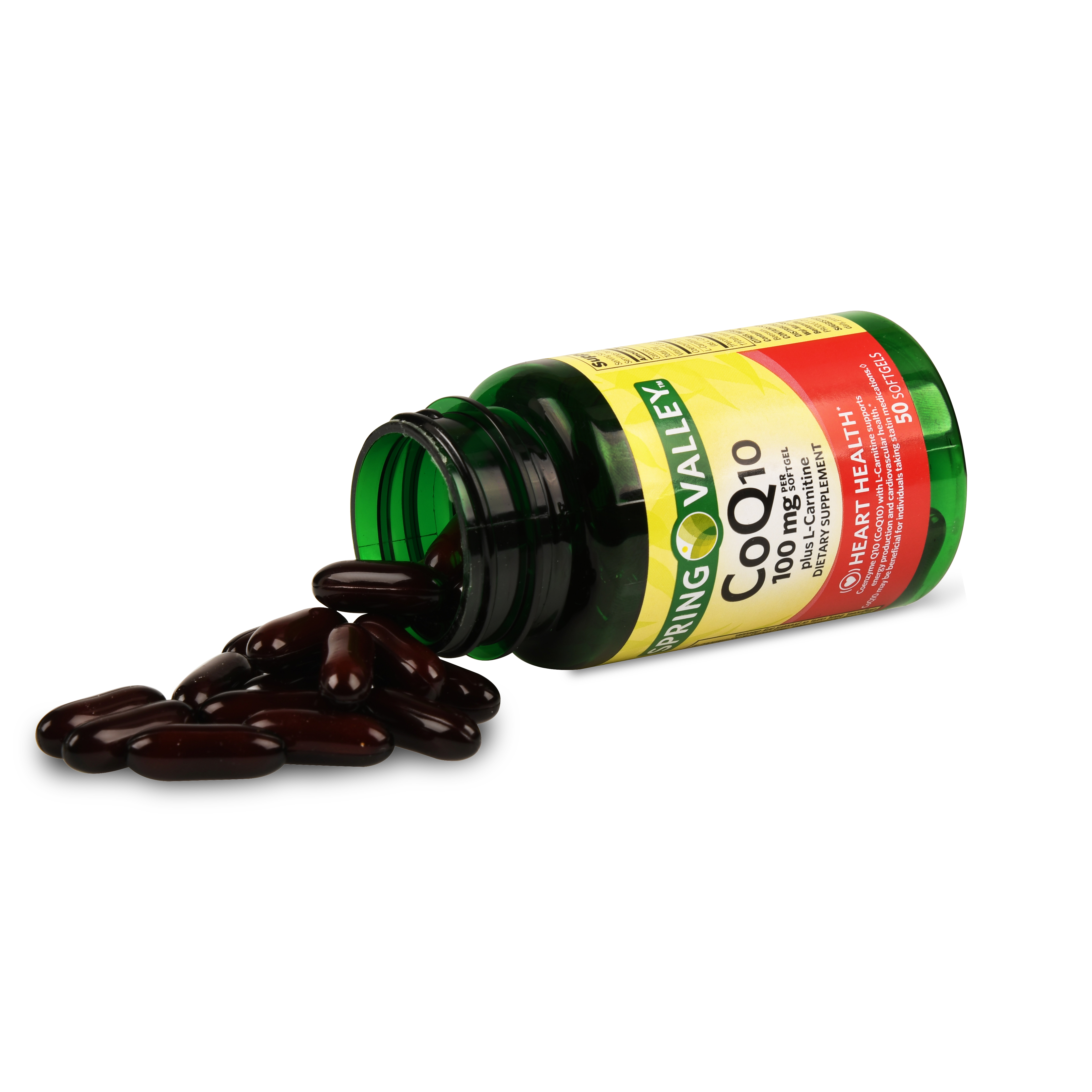 Spring Valley Coq 10 Plus L Carnitine Softgels 100mg 50 Count