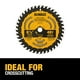 thumbnail image 3 of Hoja de sierra circular DEWALT DWA161240 con marco de 40 dientes, 6.5 pulgadas, 3 of 8