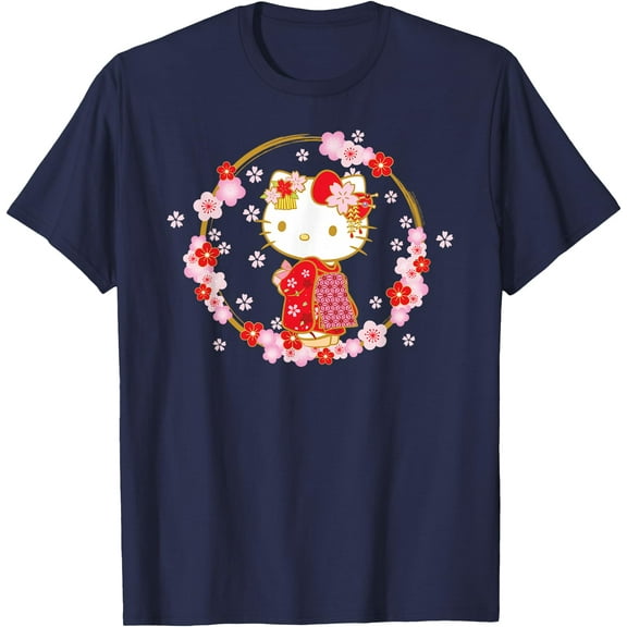 Hello Kitty Sakura Spring DTG Print Unisex T-Shirt