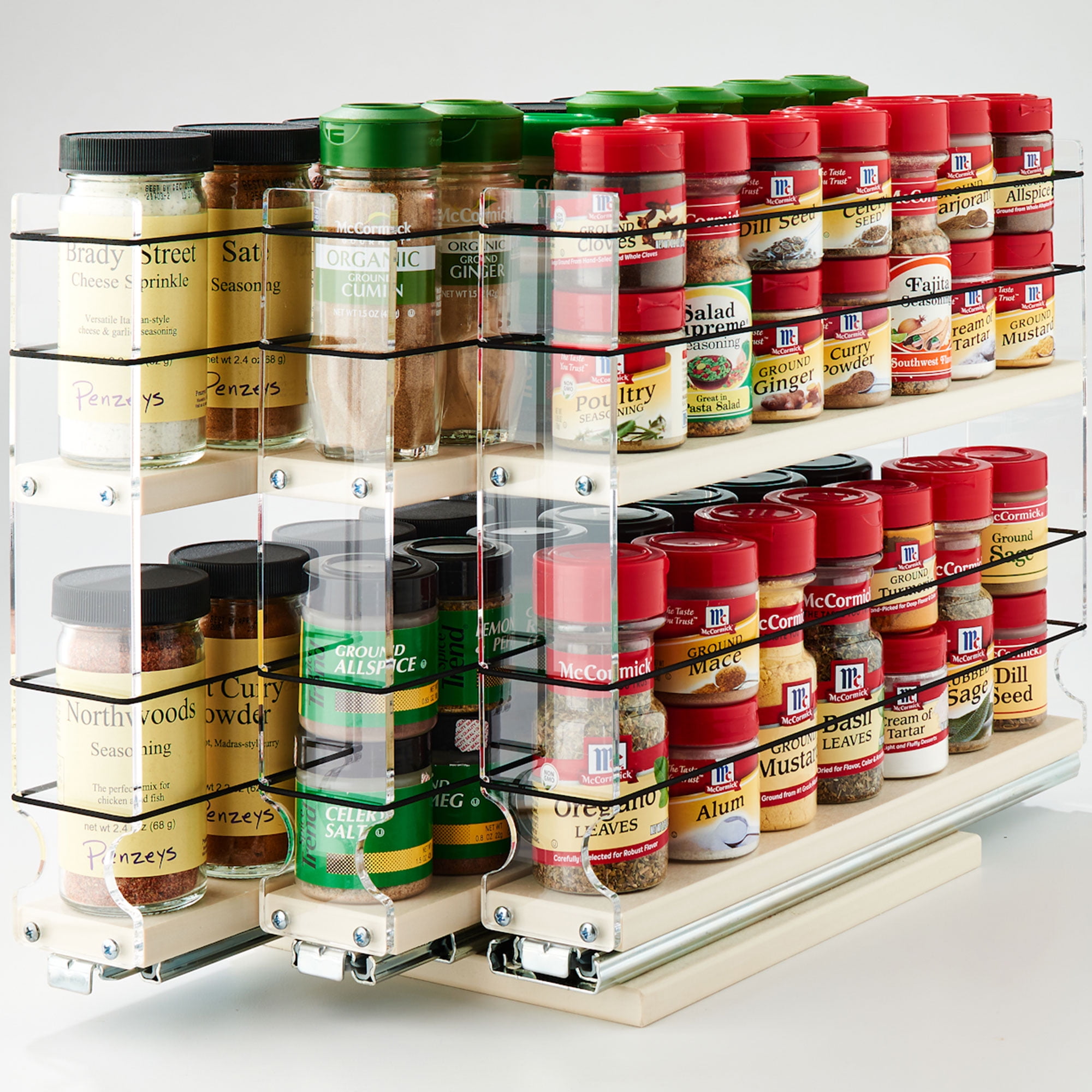 Trademark Innovations 10-in W x 9.5-in H 3-Tier Freestanding Wood Spice Rack  in the Cabinet Organizers department at