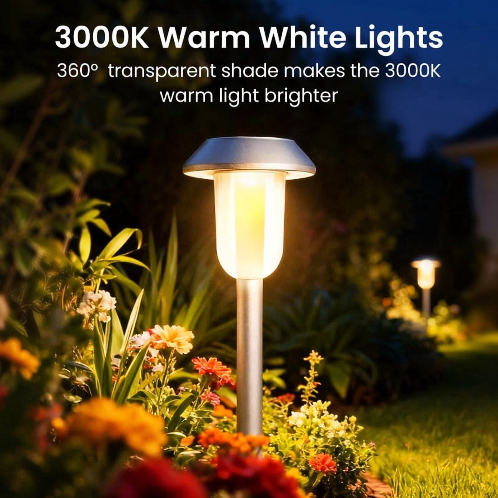 YULINKCO Solar Garden Pathway Lights, Waterproof Outdoor LED Lantern with Warm White Light, Decorative Solar-powered Landscape Lighting for Yard, Patio, and Walkway