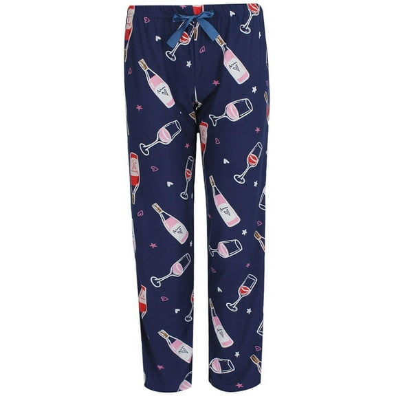 Roll Outta Bed  Wine Polysuede Open Bottom Pajama Pants (Women)