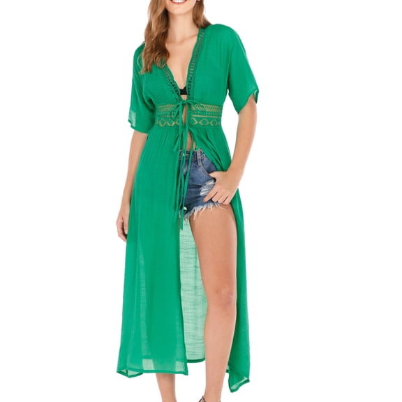 Aoochasliy Winter Scarfs Christmas Clearance Women's Long Cardigan Lace Solid Shawl Blouse Bikini Beach Tunic Outwear