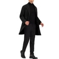 thumbnail image 2 of Lars Amadeus Men's Trench Coat Notched Lapel Mid-Length Casual Solid Overcoat, 2 of 6