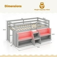 thumbnail image 3 of Gymax Twin Size Loft Bed w/ LED Lights Staircase & Safety Guardrail Under-bed Storage Grey, 3 of 9