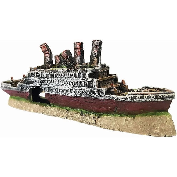 Aquarium Titanic shipwreck decoration - aquarium Resin Materials pirate Boat decoration, Titanic shipwreck Boat Decoration