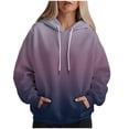 thumbnail image 6 of Godom Hoodies for Women 2025 Fall Trendy Gradient Color Drawstring Pullover Tops Casual Loose Oversized Y2k Sweatshirts, 6 of 6