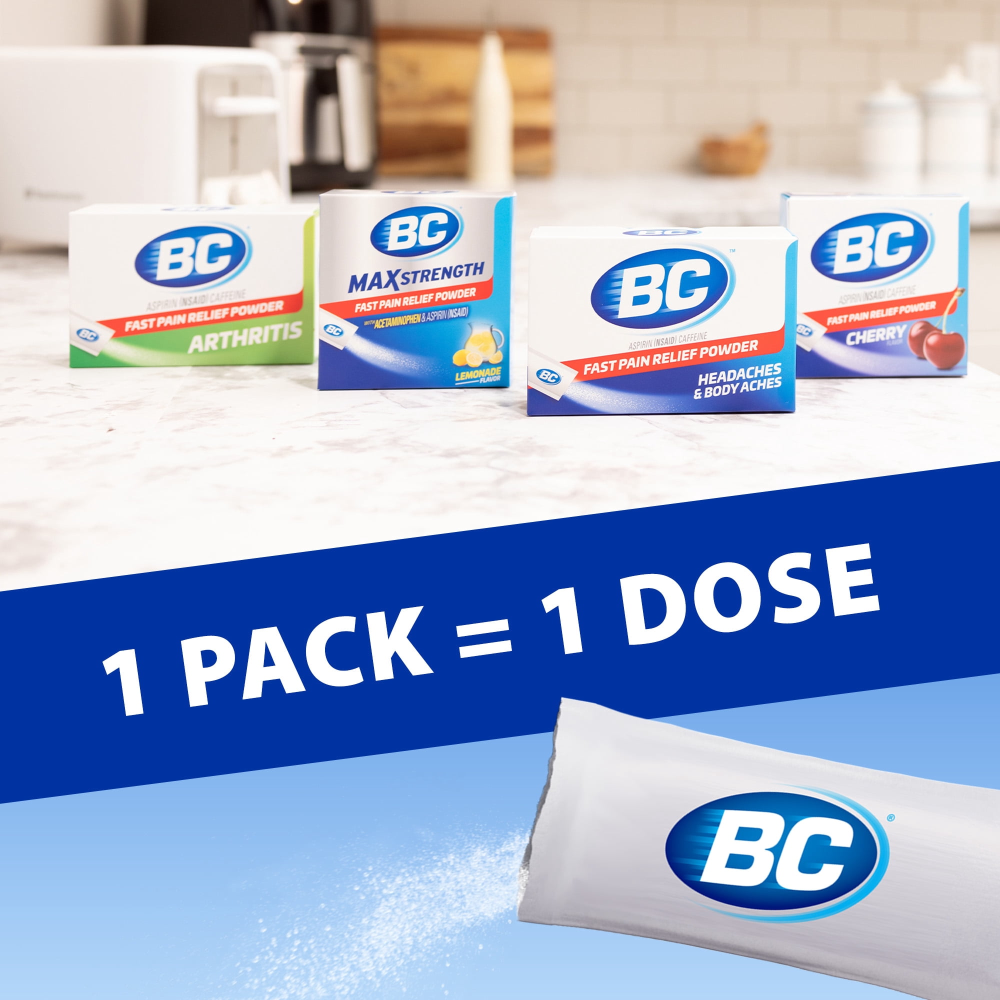 (2 pack) BC Powder Original Strength Pain Reliever, Aspirin Dissolve Packs, 24 Count
