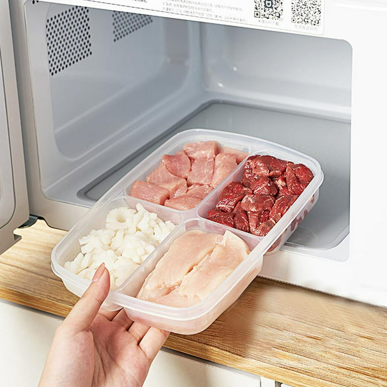 Refrigerator Frozen Meat Four-compartment Storage Box Food-grade