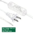 thumbnail image 4 of Cable de lámpara Uxcell con interruptor, cable de alimentación de 1.8M, pieza de repuesto clara para reparación de lámparas, 2 piezas, 4 of 5