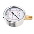 thumbnail image 4 of Fuel Pressure Gauge Fuel Pressure Liquid Filled Gauge Thread Read Accuracy Silver Brass 1/4 NPT Chemical Industry Electric Power for Petroleum Metallurgy, 4 of 7