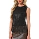 thumbnail image 1 of INSPIRAR CHIC Blusas de Fiesta para Mujeres con Flecos de Lentejuelas Sin Mangas Cuello Redondo Camisetas Brillantes S Negro, 1 of 5