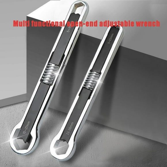 Oefntac Clé Multifonctionnelle Clé à Extrémité Ouverte Acier Réglable Deux Tailles Durable Universel Facile à Utiliser Outil de Réparation et d'Installation Entretien Ménager Pratique Garage Maison