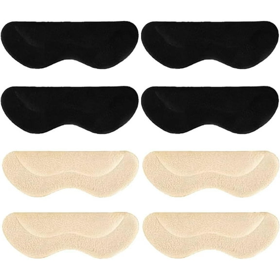 Heel Grips Heel Pads for Loose Shoes, Microfiber Heel Cushion Pads Cushions Inserts for Shoes Too Big Heel Protectors Heel Cushions Prevent Heel Pains and Heel Blisters - (4 Pairs)