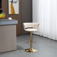 thumbnail image 1 of Luccalily Velvet Bar Stools,360° Swivel Adjustable Bar stools with Back and Footrest,Modern design and golden base for Kitchen,Bistro Pub, Dining Room counter, 1 of 12