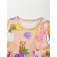 thumbnail image 4 of WIBACKER 2-7T Toddler Girl Boho Holiday Casual Dress Short Sleeve Summer Dresses for Kids - Light Pink Unicorn, 4 of 7