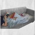 thumbnail image 5 of Animal Soft Flannel Fleece Throw Blanket, Pink in the Sky with Balloons Illustration Daydream Fairytale Travel, Cozy Plush for Indoor and Outdoor Use, 60" x 80", Multicolor, by Ambesonne, 5 of 5