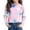 Pink1, variant on Girls Long Sleeve Shirt Star Print Crew Neck Casual Loose Fit Pullover Tops for Kids Fall Outfits Casual T-Shirt