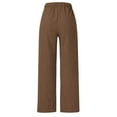 thumbnail image 5 of XAOWF Womens Casual Corduroy Pants High Waist Solid Color Loose Fit Straight Wide Leg Button Down Slacks Work Trousers For Women, 5 of 8