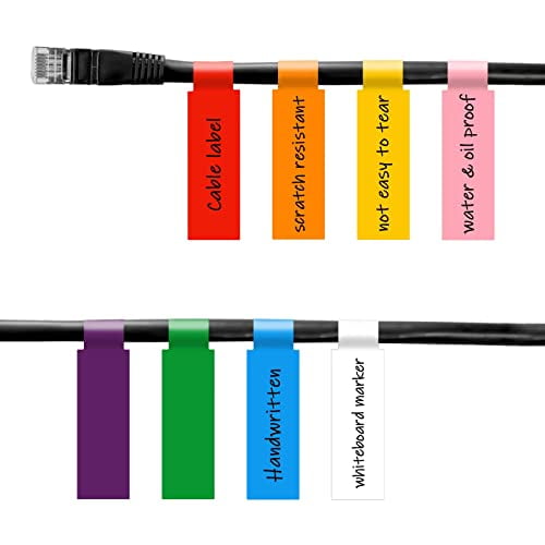 240 Pcs Cable Labels Tags for Electronic, LabelChoice 8 Colors 8 Sheet