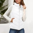 thumbnail image 2 of Gaexia Womens Vest Jacket,Commute Minimalist Stand Collar Quilted Vest Winter Outerwear Sleeveless Jacket for Women, 2 of 4