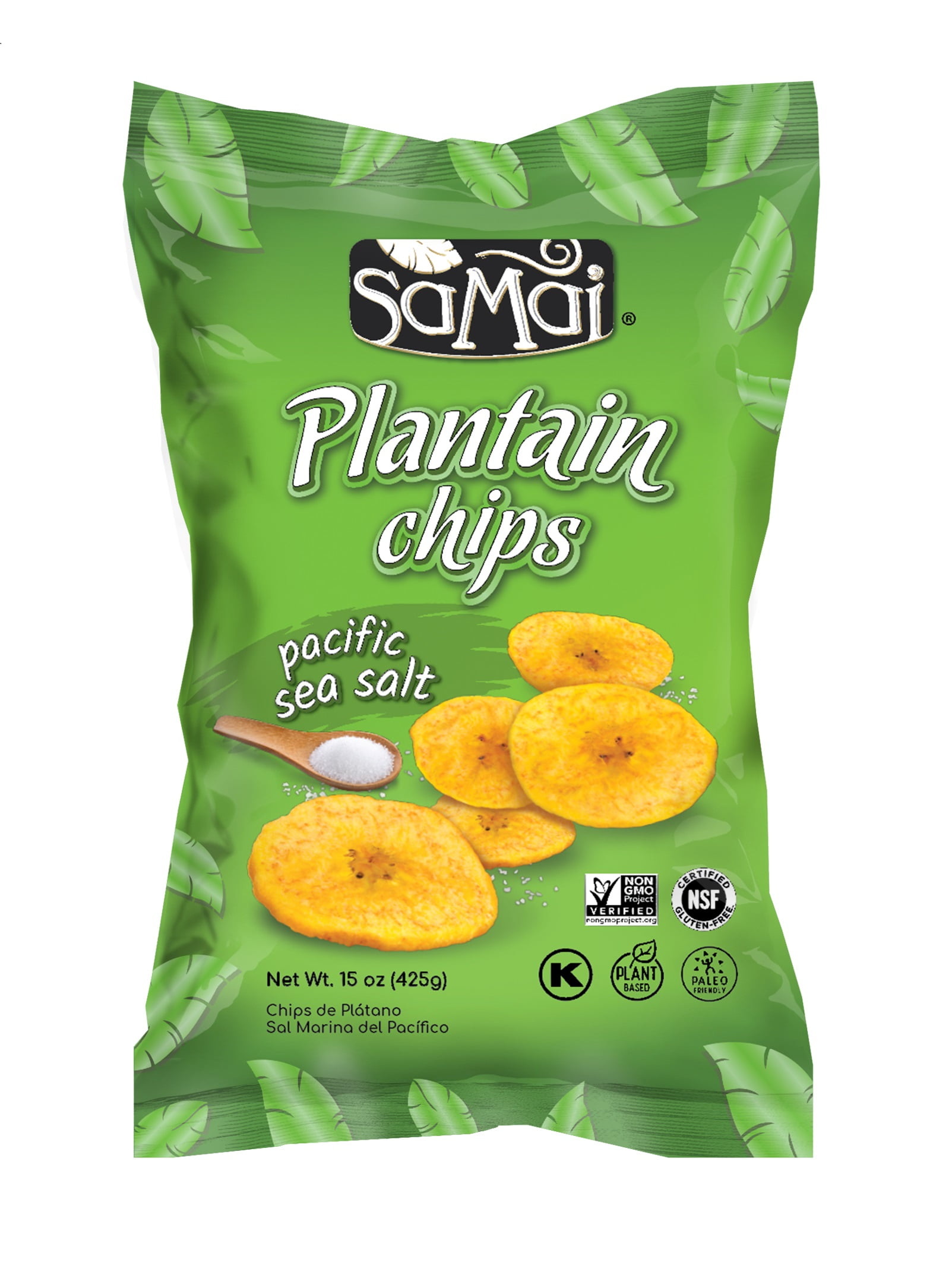 Samai Pacific Sea Salt Plantain Chips, 15 oz, 1 Bag