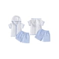 thumbnail image 2 of BemeyourBBs Toddler Terry Cloth Swim Cover Up Baby Boy Girl Swimsuit Trunks and Short Sleeve Coverup Towel Zipper Hoodies Top Seersucker Gingham Shorts Set Beach Bathing Suit Swimwear, 2 of 9