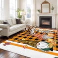 thumbnail image 3 of Fall Area Rug 6x9 Washable Rug Non Slip Gnomes Orange White Pumpkin Leaves Plaid Striped Large Area Rug Soft Stainresistant Indoor Floor Carpet for Living Room Bedroom Home Office Dining Room Nursery, 3 of 8