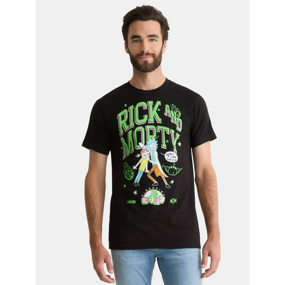 Rick and Morty Men's and Big Men's Graphic Cotton Tee with Short Sleeves, Sizes S-3XL