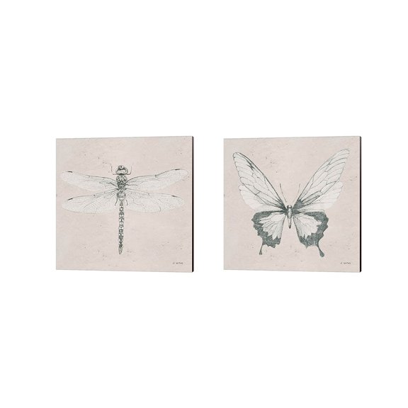 Metaverse James Wiens 'Soft Summer Sketches' Canvas Art (Set of 2)