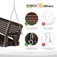 thumbnail image 3 of VINGLI 5 ft Outdoor Porch Swing, Patio Hanging Swing for Yard, Garden, Rustic, 3 of 8